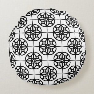 Coussins Ronds Motif géométrique ambiance rétro chic