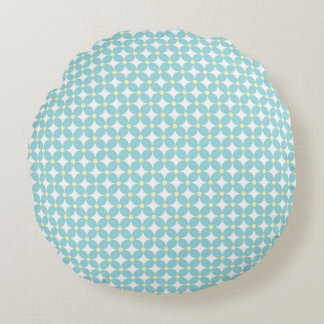 Coussins Ronds Motif géométrique bleu et jaune doux