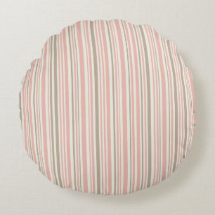 Coussins Ronds Motif géométrique de lignes roses et marron