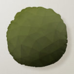 Coussins Ronds Motif géométrique du maillage vert de l'Armée<br><div class="desc">Militaire dégradé géométrique maillage motif triangles ombre. Huile verte d'olive foncée de l'armée pour équipement de soldat,  camo. Il imite les paysages militaires naturels,  la résistance,  l'endurance,  la résilience. Les sous-tons de terre se connectent à la nature,  au sol. Symbolise l'héritage militaire,  l'utilité extérieure.</div>