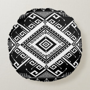 Coussins Ronds Motif géométrique ethnique Abstrait conception a