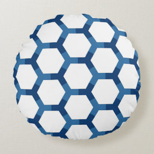 Coussins Ronds Motif géométrique hexagonal moderne