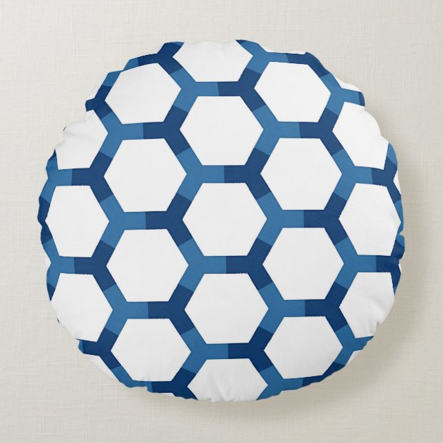 Coussins Ronds Motif géométrique hexagonal moderne (Devant)