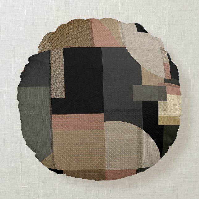 Coussins Ronds Motif géométrique Patchwork (Devant)