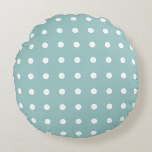 Coussins Ronds Motif géométrique Pois blanc Eggshell bleu