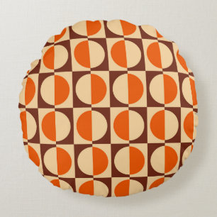 Coussins Ronds Motif géométrique rétro MCM demi-carré et cercle