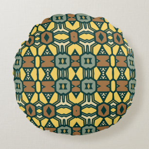 Coussins Ronds Motif géométrique rétro unique, couteaux vintages