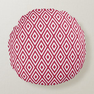 Coussins Ronds Motif géométrique rouge Crimson moderne
