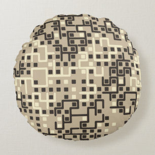 Coussins Ronds Motif géométrique sans couture avec éléments color