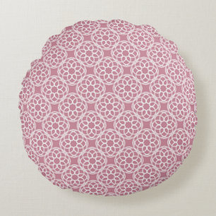 Coussins Ronds Motif géométrique sans couture rose blanc