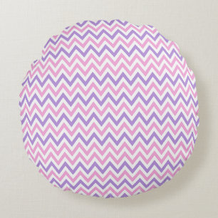 Coussins Ronds Motif géométrique simple rose et violet