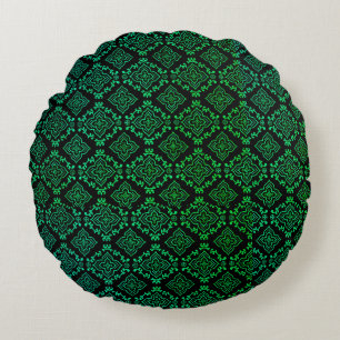 Coussins Ronds Motif géométrique vert / Impression indienne