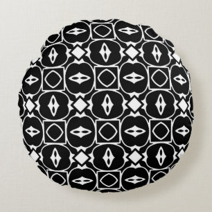 Coussins Ronds motif géométrique vintage. Eléments répétés styl