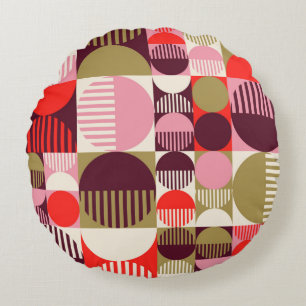 Coussins Ronds Motif géométrique vintage moderne abstrait trans