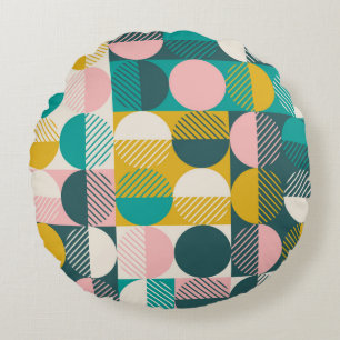 Coussins Ronds Motif géométrique vintage moderne abstrait transpa