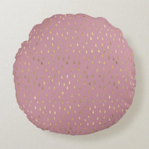 Coussins Ronds Motif goutte de pluie en feuille d'or
