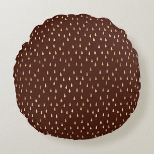 Coussins Ronds Motif goutte de pluie en feuille d'or