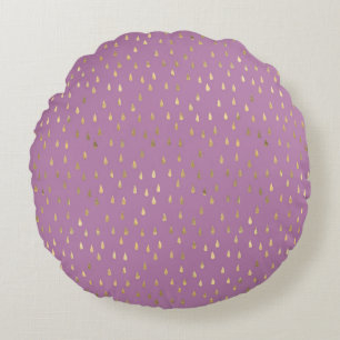 Coussins Ronds Motif goutte de pluie en feuille d'or