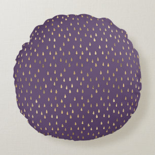 Coussins Ronds Motif goutte de pluie en feuille d'or