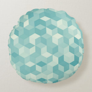 Coussins Ronds Motif Hexagonal bleu sans fil