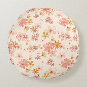 Coussins Ronds Motif hippie floral nature rustique