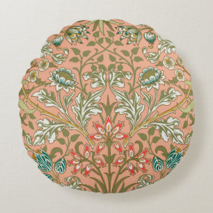 Coussins Ronds Motif Hyacinthe Rose Poussiéreuse de William Morri