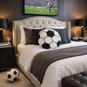 Coussins Ronds Motif inspiré d'un ballon de football Imprimé géom