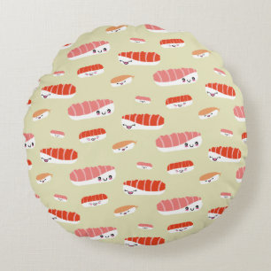 Coussins Ronds Motif japonais mignon de nigiri de sushi