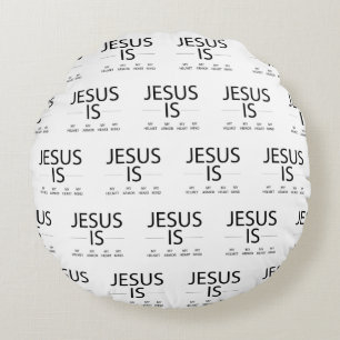 Coussins Ronds Motif JISMHMAMHMM {Tout Noir}