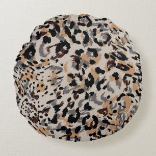 Coussins Ronds Motif léopard, motif jaguar, fourrure animale