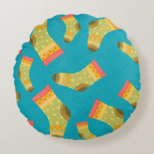 Coussins Ronds Motif linéaire sans couture avec chaussettes. L'il