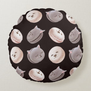 Coussins Ronds Motif Macaron