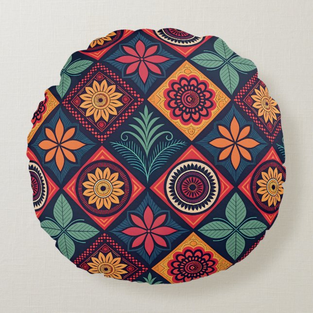 Coussins Ronds Motif magique Fleurs (Devant)
