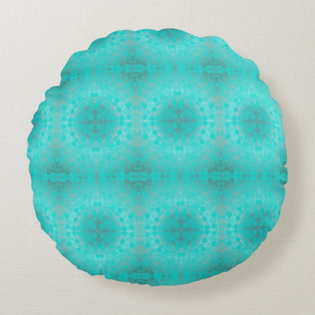 Coussins Ronds motif marin bleu profond (Devant)