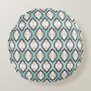 Coussins Ronds Motif marocain de turquoise