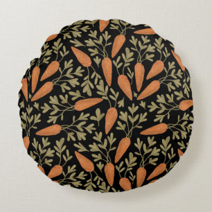 Coussins Ronds Motif mignon à main de carottes