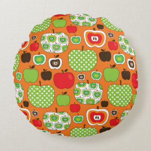 Coussins Ronds Motif mignon d'illustration de pomme
