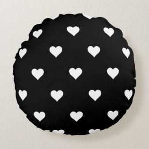 Coussins Ronds Motif minimaliste noir et blanc