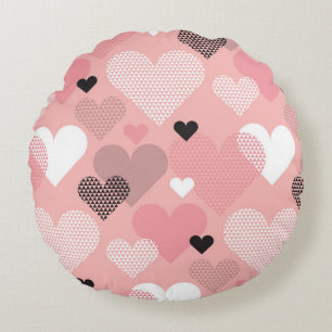 Coussins Ronds Motif moderne en forme de coeur transparent en géo