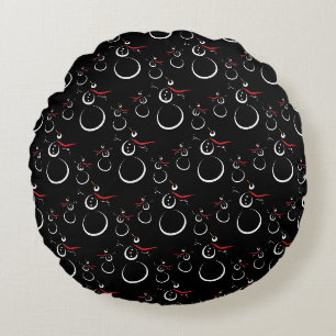 Coussins Ronds Motif motoneige d'hiver mignon noir