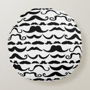 Coussins Ronds Motif Moustache