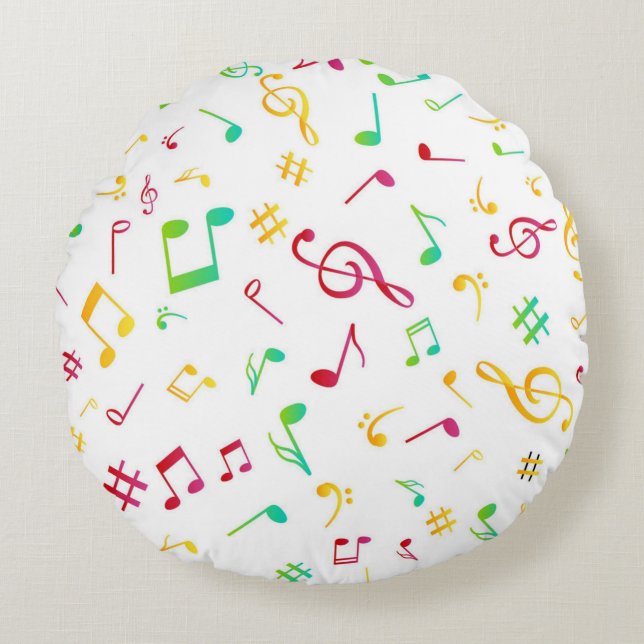 Coussins Ronds Motif musical (Devant)