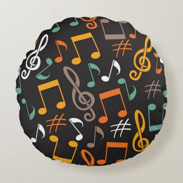 Coussins Ronds Motif musical (Devant)