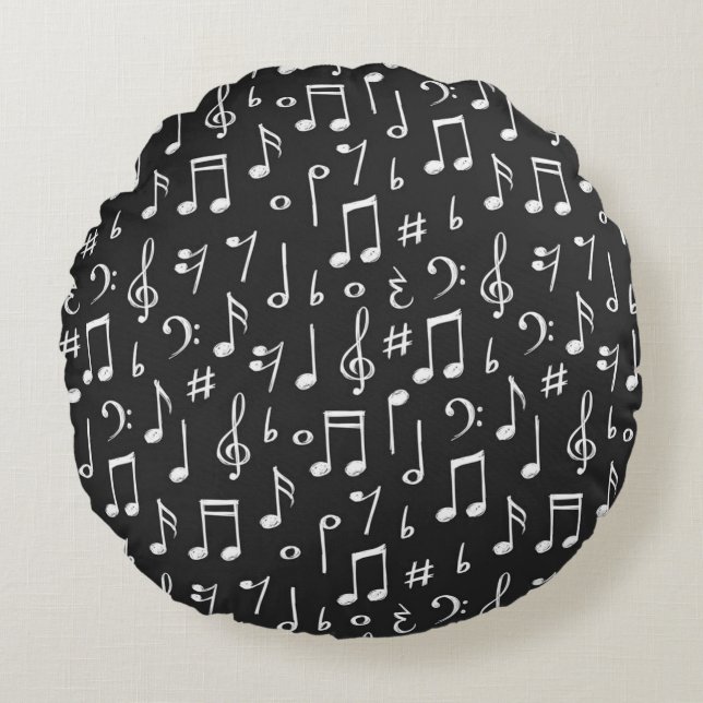 Coussins Ronds Motif musical (Devant)