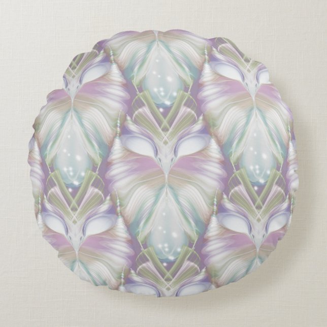 Coussins Ronds Motif Oracle Owl Pastel Purple (Devant)