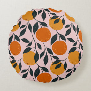 Coussins Ronds Motif orange coloré sans couture. motif orange.