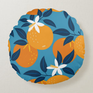 Coussins Ronds Motif orange : texture transparente vintage