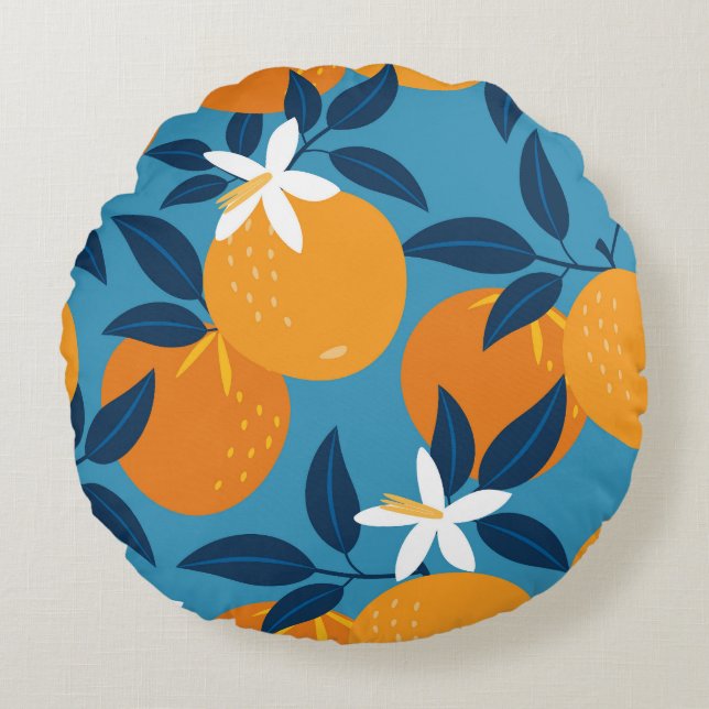 Coussins Ronds Motif orange : texture transparente vintage (Devant)