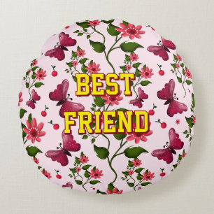Coussins Ronds Motif papillon floral personnalisé et sur mesure