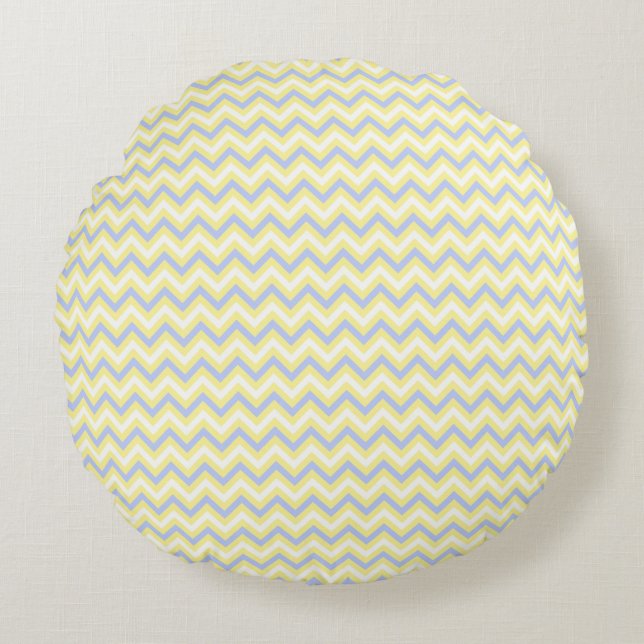 Coussins Ronds Motif Pastel Chevron (Devant)